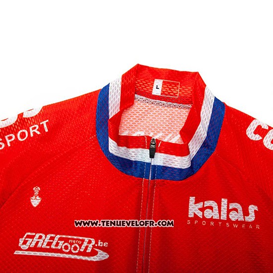2019 Maillot Ciclismo Corendon Circus Rouge Blanc Bleu Manches Courtes et Cuissard